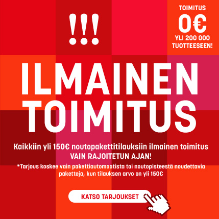 Ilmainen toimitus postipaketeille + kotiintoimitukset -30%