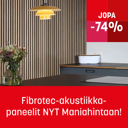 Fibrotec akustiikkapaneelit jopa -74%
