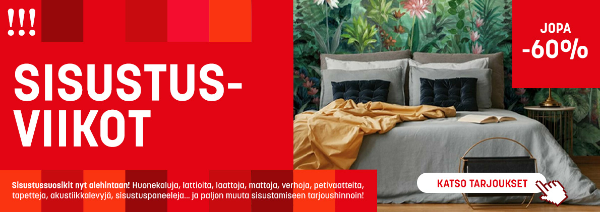 Kaikki kodinsisustukseen jopa -60%