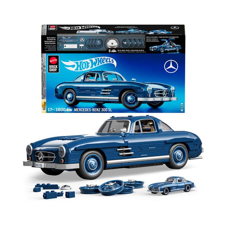 Rakennussarja Mattel Brick Shop Hot Wheels Mercedes-Benz 300 SL, 1:12, 1600 osaa