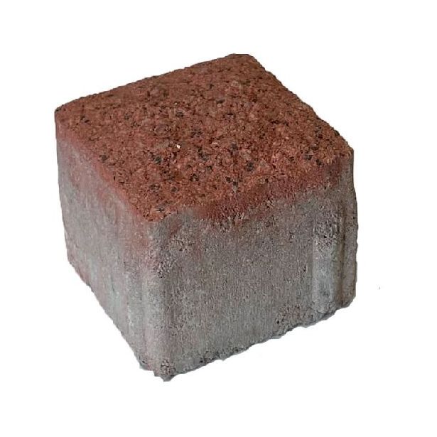 Pihakivi Rudus Artik-noppa, 92x92x80mm, profiloitu, hienopesty, punainen