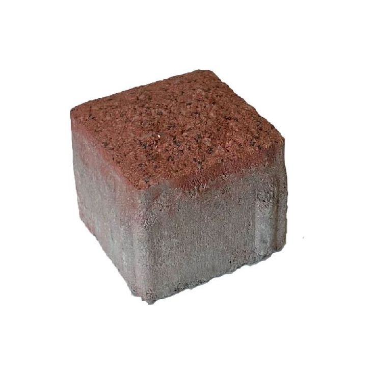 Pihakivi Rudus Artik-noppa, 92x92x80mm, profiloitu, hienopesty, punainen