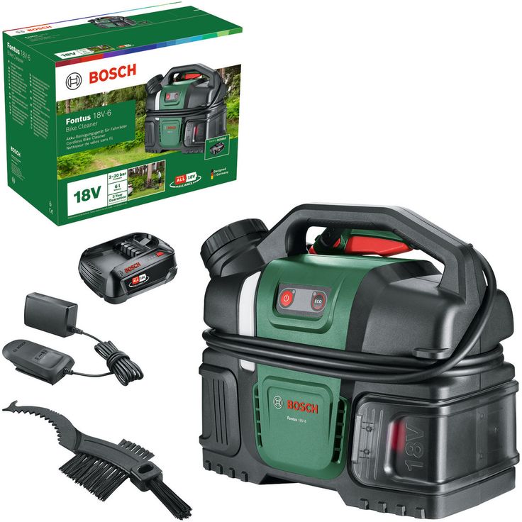Akkupainepesuri Bosch Fontus 18V-6 Bike Cleaner, 18V, 2.5Ah akulla