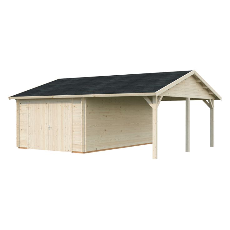 Autotalli Palmako Roger, puuovilla, 19,0+16,2 m2 FR44-6757-2