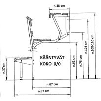KIKKA lauderunkosarja, seinälle kääntyvä, alumiininen, ruuvipaketti, koko 0/0