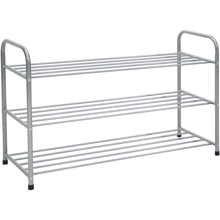 Shoe rack BENITO 92x35xH61cm, silver