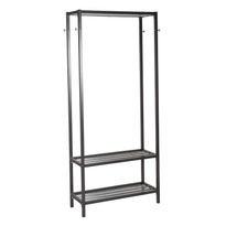 Eteisen hylly Home4You Straight  85x32x180cm, musta