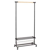 Vaateteline Home4You Forest 80x36x165cm musta/tammi