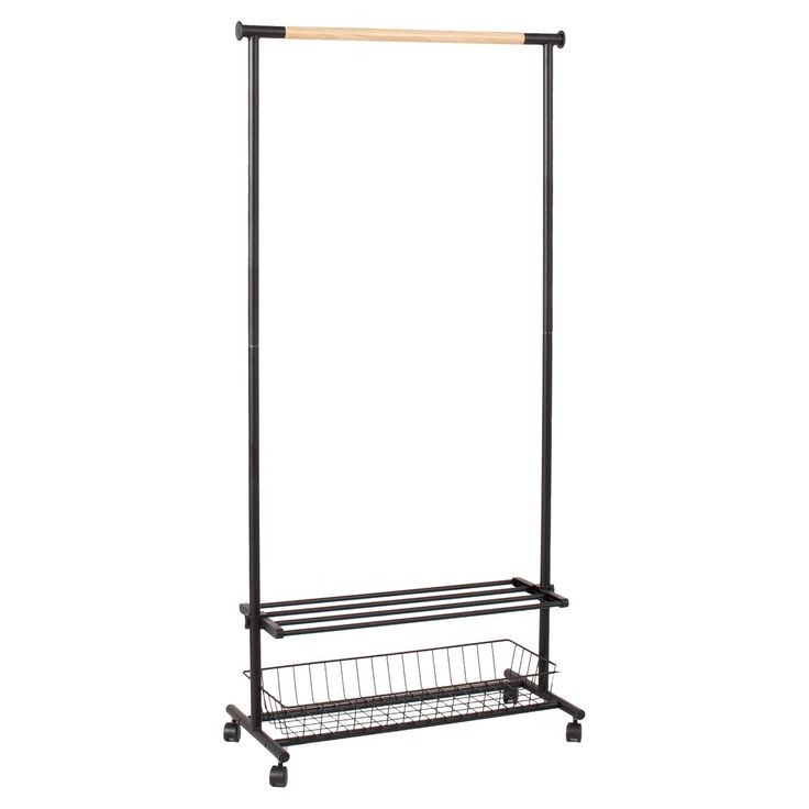 Vaateteline Home4You Forest 80x36x165cm musta/tammi 
