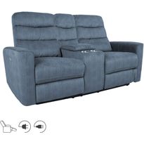 Leposohva Home4You GASTON 2-istuttava sähkömekanismilla, sininen