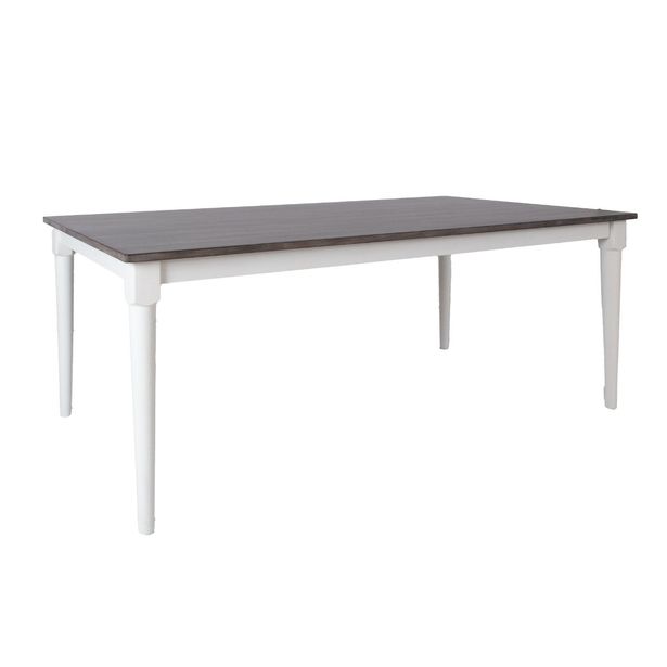 Ruokapöytä Home4You Janelle 183x91cm, harmaa/valkoinen 