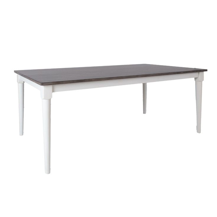 Ruokapöytä Home4You Janelle 183x91cm, harmaa/valkoinen 