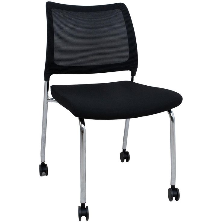 Guest chair VICKI with castors, black