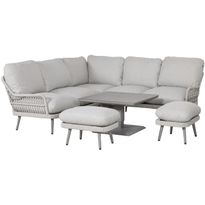 Puutarhakalustesetti Home4You MARENDA 4-osainen, harmaa/beige