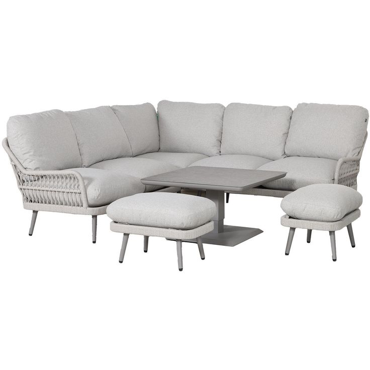 Garden furniture set MARENDA 4-parts, grey/beige