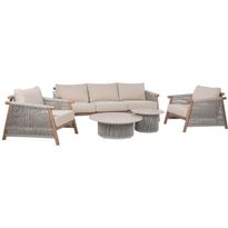 Puutarhakalustesetti Home4You DIANA sohva, 2 nojatuolia ja 2 pöytää, beige