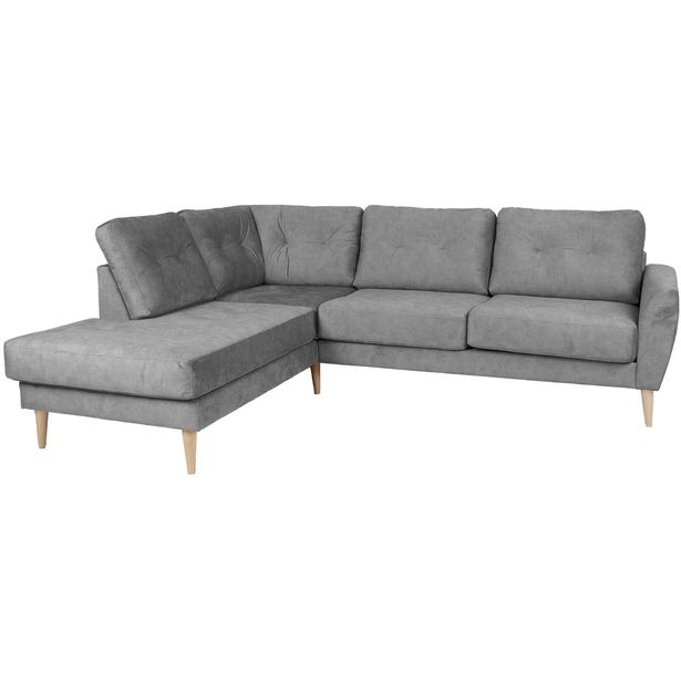 Corner sofa HEIVI LC, grey velvet