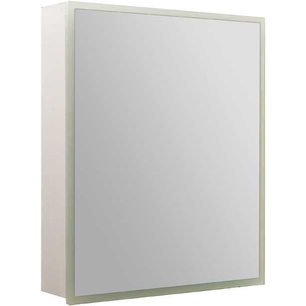 Peilikaappi LED-valolla Tammiholma Elma, 50x60 cm, 17.5 W, pistorasioilla, valkoinen