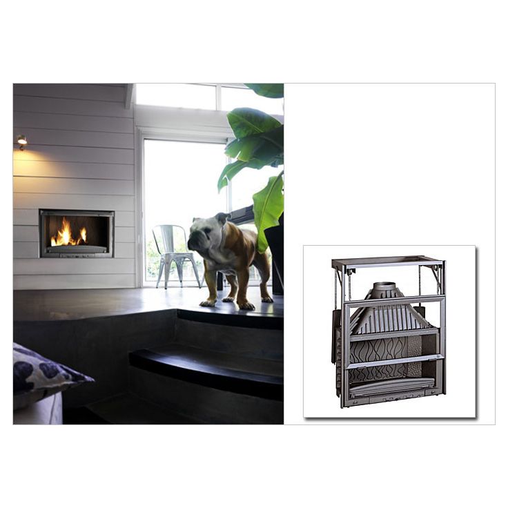 Takkasydän 900 Grande Vision, ylös avautuva luukku, 18kW, 215kg