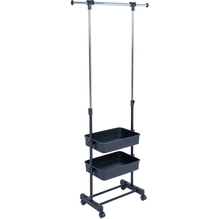 Clothes hanger FERGUS 47-77x29x92-165cm, black