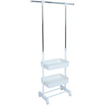 Vaateteline Home4You FERGUS 47-77x29x92-165 cm, valkoinen