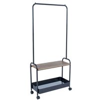 Vaateteline Home4You Fraser 74x35x165cm, musta