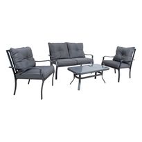 Oleskeluryhmä Home4You Bosler, sohva, pöytä, 2 tuolia, harmaa
