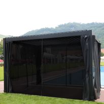 Pergolan sivuverhot Home4you Mirador, 300x400 cm, tekstiili, musta