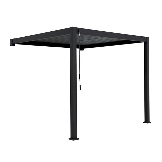 Pergola Home4You Mirador-111, 300x400cm, seinäasennus, tummanharmaa 