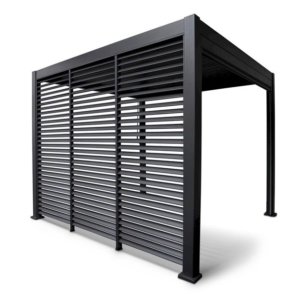 Pergolan säleikköpaneeli Home4You Mirador-111(4m), 123,5x238,25cm, tummanharmaa 