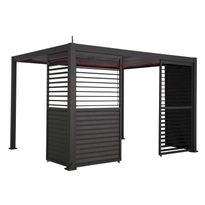 Pergola säleikköpaneeli Home4you Mirador-111(4m), 123,5x238,6cm, tummanharmaa