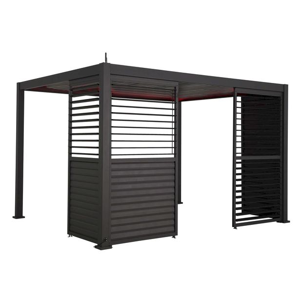 Säleikköpaneeli Home4you Mirador-111(4m), 123,5x238,6cm, tummanharmaa