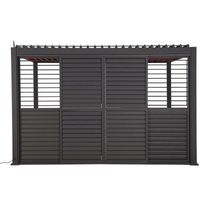 Pergola liukuseinäpaneeli Home4You Mirador-111(4m), 370,4x236,5cm, alumiini, tummanharmaa