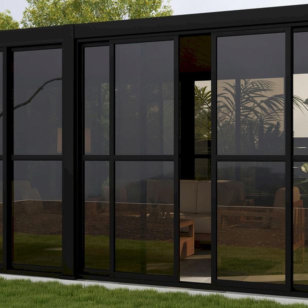Liukuseinäpaneeli Home4You Mirador-111(4m), 370,4x236,5cm, polykarbonaatti 