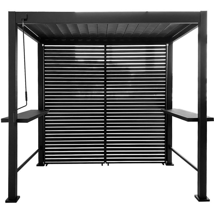 Back wall for gazebo MIRADOR BBQ, dark grey