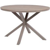 Pöytä Home4You PORTO Ø110,5xK73 cm, beige/harmaa