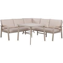 Puutarhakalustesetti Home4You UPLAND pöytä ja kulmasohva, beige