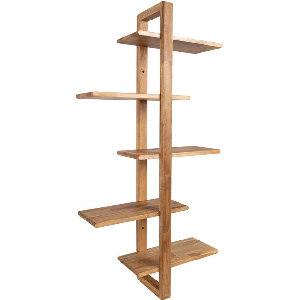 Wall shelf MONDEO 40.6x21.6xH115cm, oak