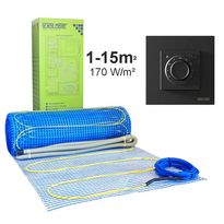 Lattialämmitysmatto Grand Meyer 1 m², 170 W/m² + termostaatti MST-9n, eri kokoja