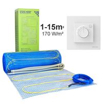 Lattialämmitysmatto Grand Meyer 1 m², 170 W/m² + termostaatti MST-9, eri kokoja