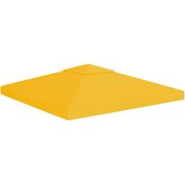 2-kerroksinen huvimajan katto 310 g/mâ² 3x3 m keltainen