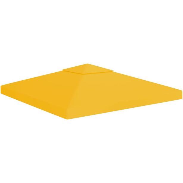 2-kerroksinen huvimajan katto 310 g/mâ² 3x3 m keltainen_1
