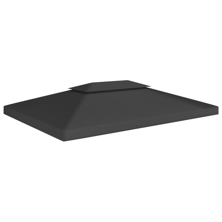 2-kerroksinen huvimajan katto 310 g/mâ² 4x3 m musta_1