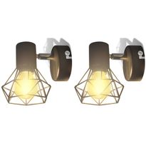 2 x musta teollinen seinälamppu led polttimolla