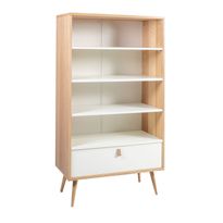 Hylly Home4You Helena White 80x40x140cm, luonnonvalkoinen