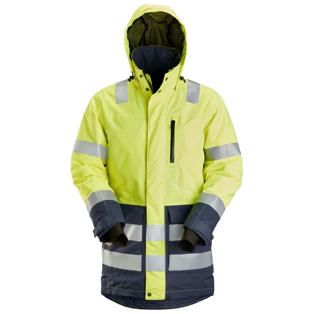 Huomioparkatakki Snickers Workwear AllroundWork 1830, LK 3, keltainen