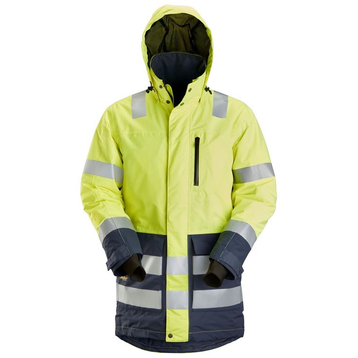 Huomioparkatakki Snickers Workwear AllroundWork 1830, LK 3, keltainen