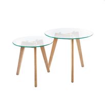 Sohvapöytäsetti Home4You Helena ø40cm /ø50cm, lasi