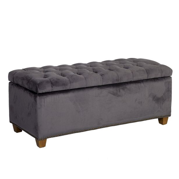 Penkki Home4You Holmes Velvet 112x46x47cm, sametti, tummanharmaa 
