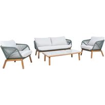 Puutarhakalustesetti Home4You TUXEDO pöytä, sohva ja 2 tuolia, vihreä